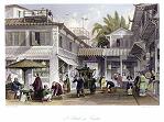 digital download historical antique print of canton street scene, 1843