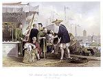 digital download historical antique print cat and tea merchants, 1843