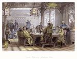 digital download historical antique print chinese meal, 1843