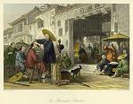 digital download historical antique print chinese barber, 1843