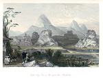 digital download historical antique print chinese seven star mountains, 1843