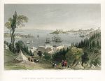 digital download historical antique print of palace, istanbul, 1839