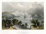 digital download historical antique print of istanbul port, 1839