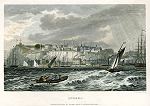 digital download historical antique print of quebec city in 1843