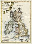 download decorative antique map of British Isles, published about 1760
