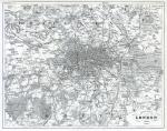 digital download antique plan of victorian london, 1857