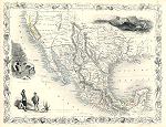 digital image download map of mexico, california texas by Tallis / Rapkin
