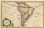 digital antique map of south america in 1770