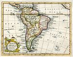 digital antique map of south america by thomas kitchin, 1770